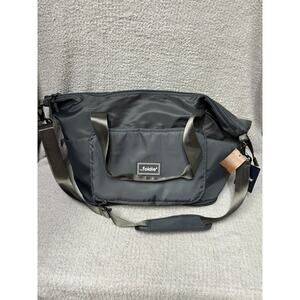 The Foldie Black Nylon Expandable Travel Duffle Bag NWT #64665